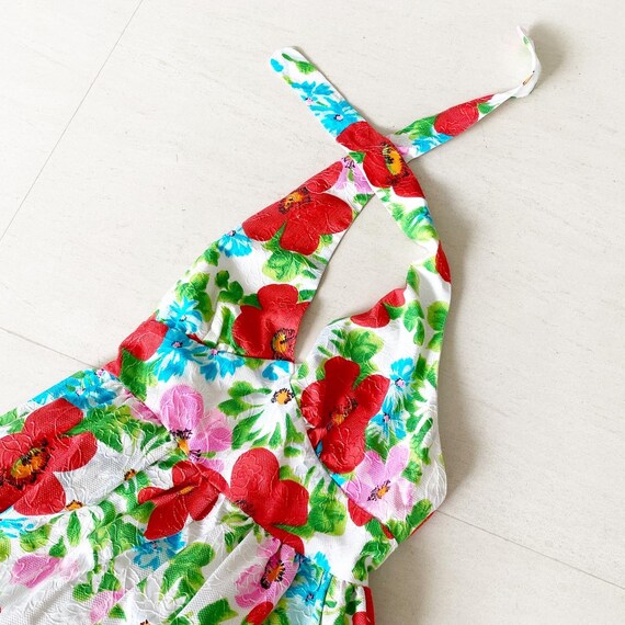 Beautiful 70s Floral Maxi Halter Dress - image 2