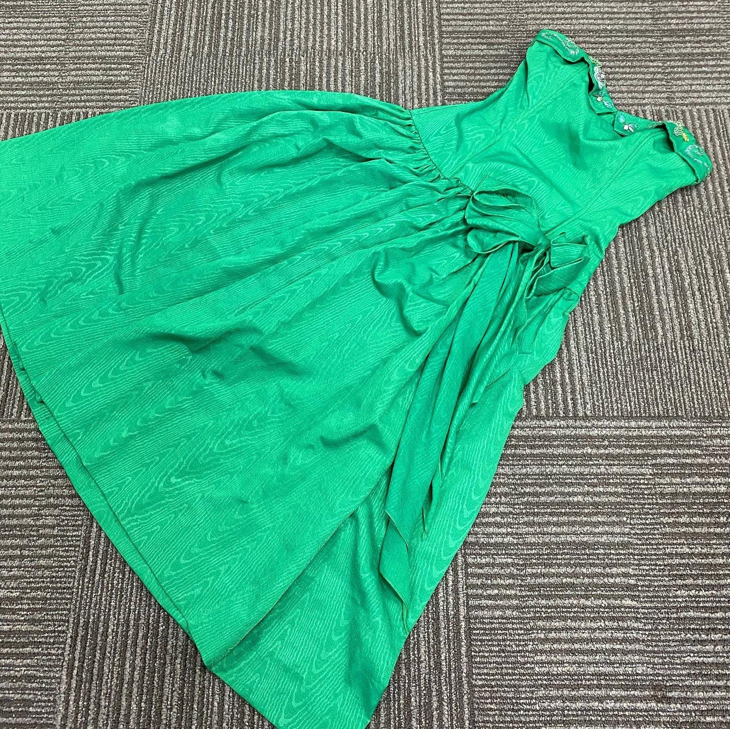 Pretty Emerald Green Drop Waist Dress - Etsy