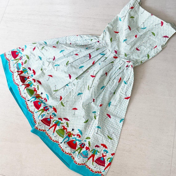 Adorable 50s Umbrella Novelty Print Sundress - image 7