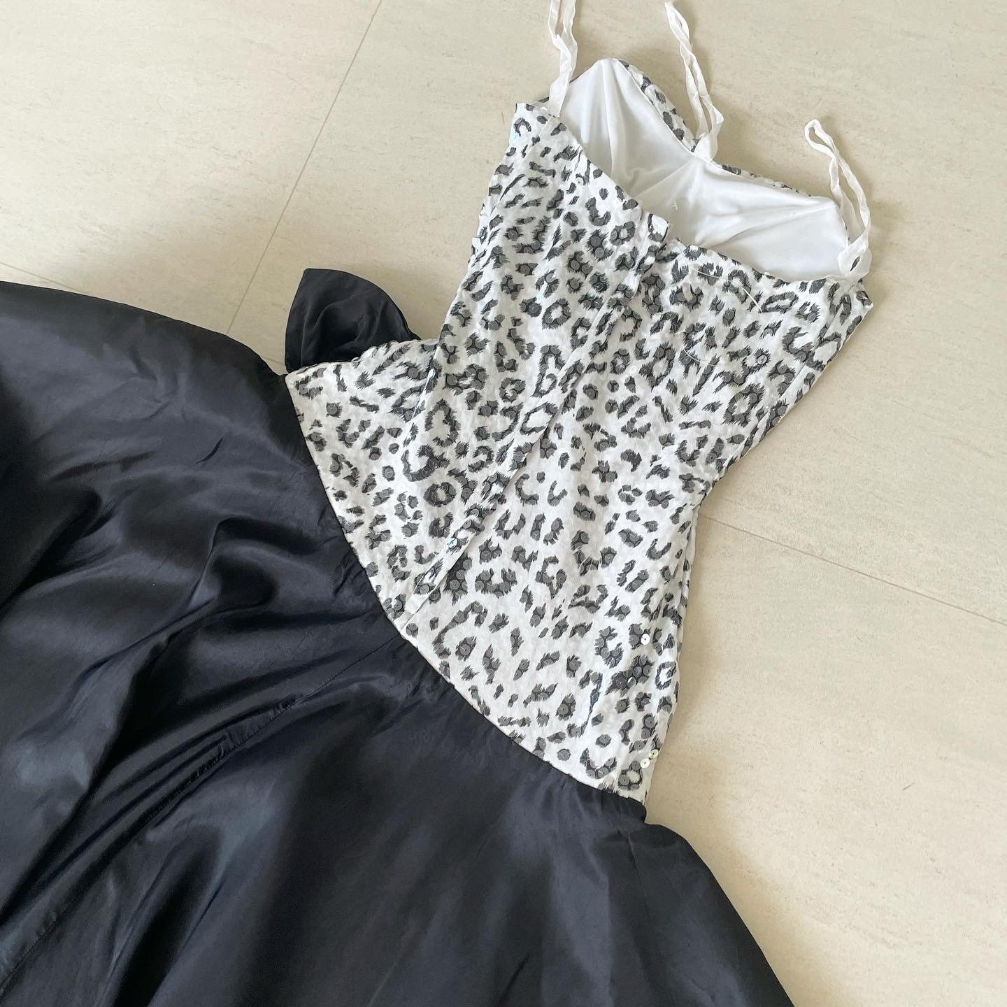 princess polly baby blue dress PLT leopard print asymmetric hem long sleeve plunge