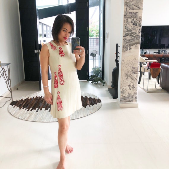 Cute 1960s Applique Minidress