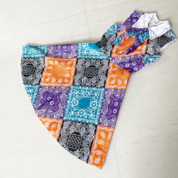 Chic Bandana Patchwork Print Dress