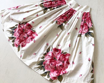 Pretty 50s Rose Print Skirt