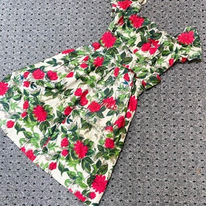 Stunning 50s Silk Floral Wiggle with Scalloped Neckline