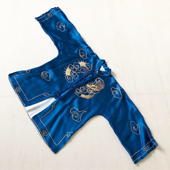 Stunning 40s Chinese Dragon Pyjamas Jacket Top