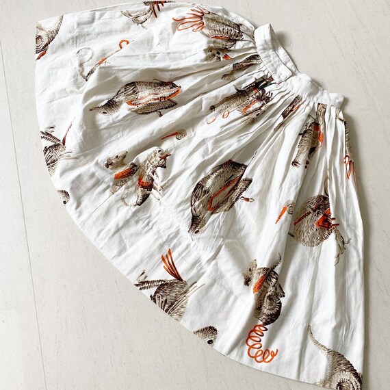 Rare Novelty Wicker Purse Print Skirt