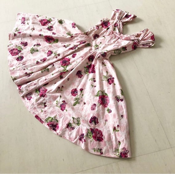 Pretty Flocked Rose Print Dress (L)