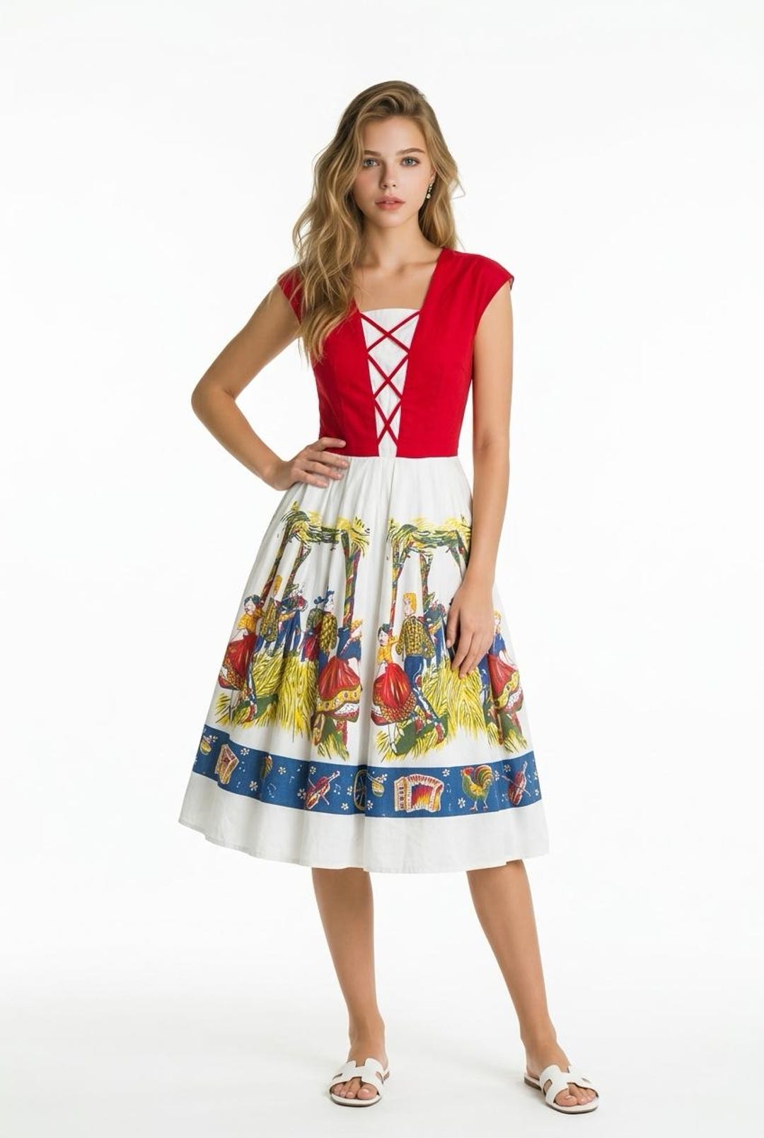 hucdanao dresses Ka'anapali Aqua Leilani Holoku Dress with Cap Sleeves 2XL / Aqua Do Not Bleach Cute Hoedown Novelty Dress -