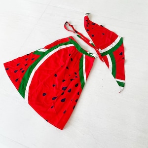 Adorable 60s Watermelon Novelty 3-Piece Skirt Set