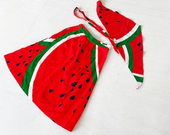Adorable 60s Watermelon Novelty 3-Piece Skirt Set