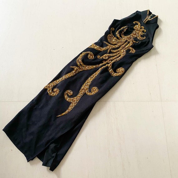 Incredible 60s Hand Beaded Phoenix Qipao - image 2