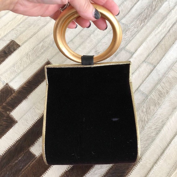 Trendy Vintage Black and Gold Purse - image 2