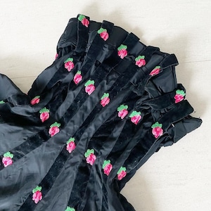 Amazing Rose Embroidered Panelled Cocktail Dress