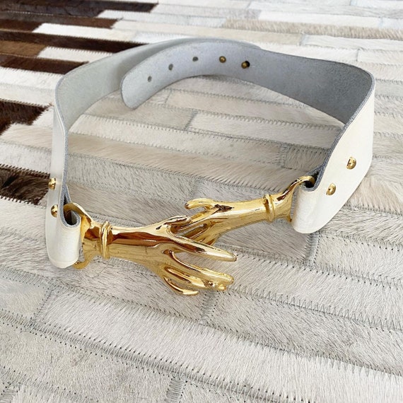 Rare Victorian Revival Clasping Hands Belt