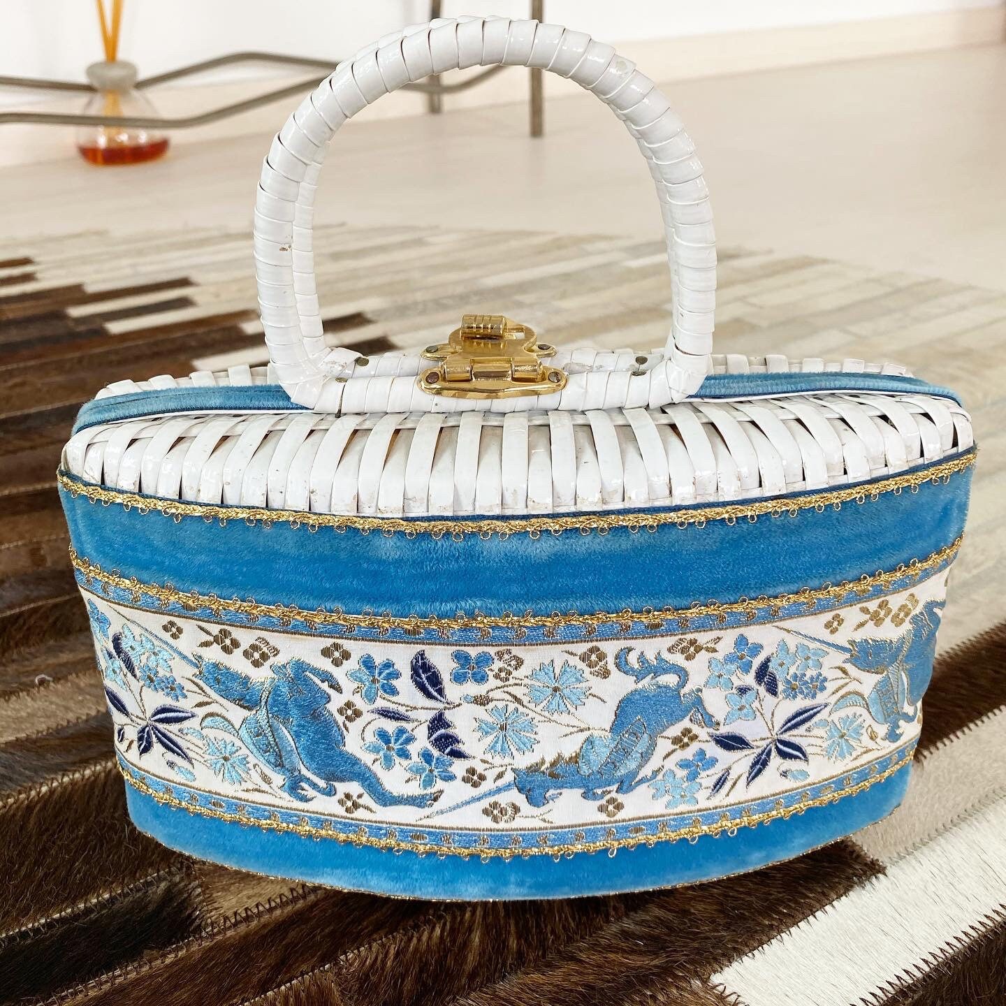 Crazy Rare Unicorn Wicker Purse