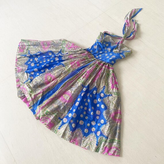 Stunning 50s Indian Inspired Halter Dress
