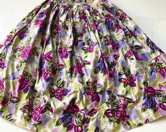 Stunning Flocked Velvet Rose Skirt