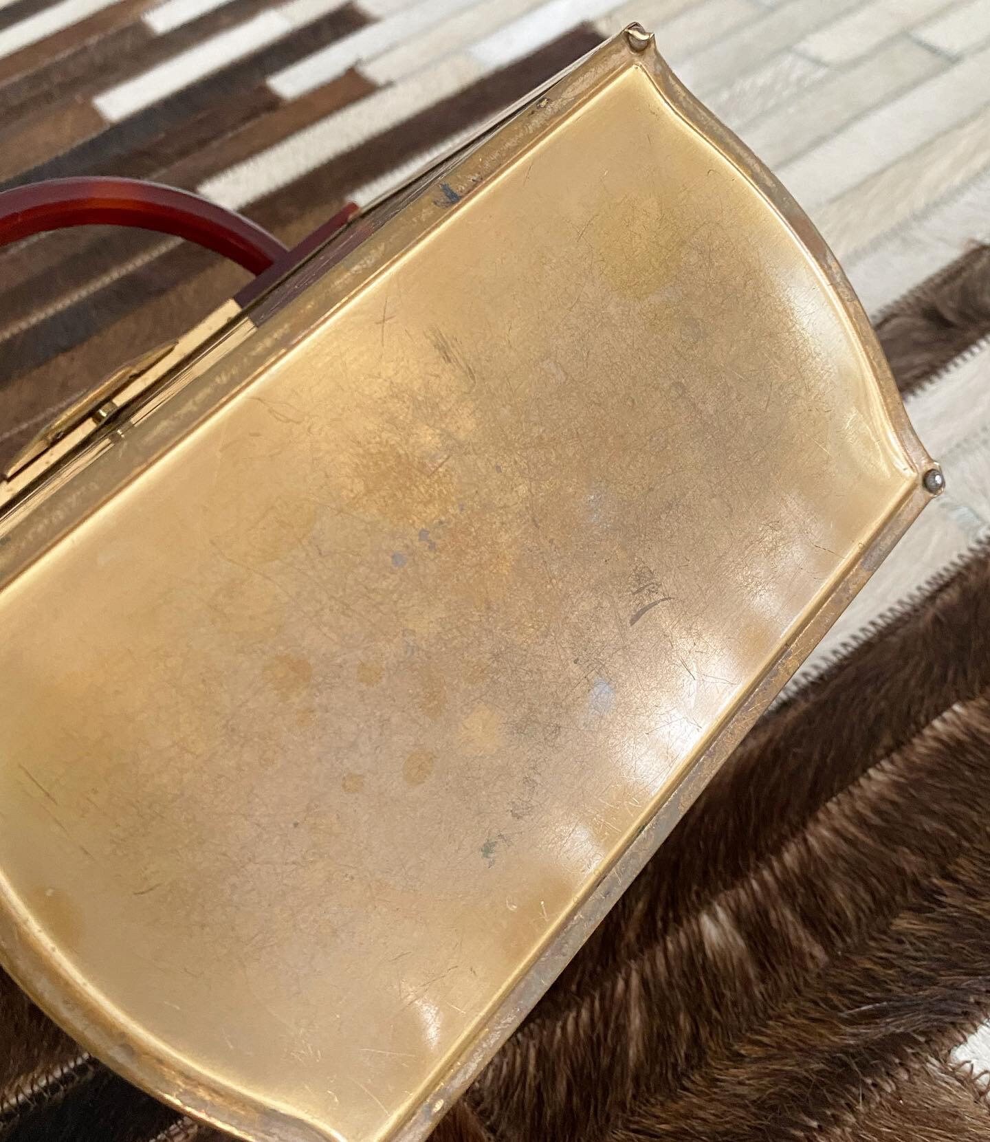 Classic Bakelite Top Handle Brass Purse Etsy