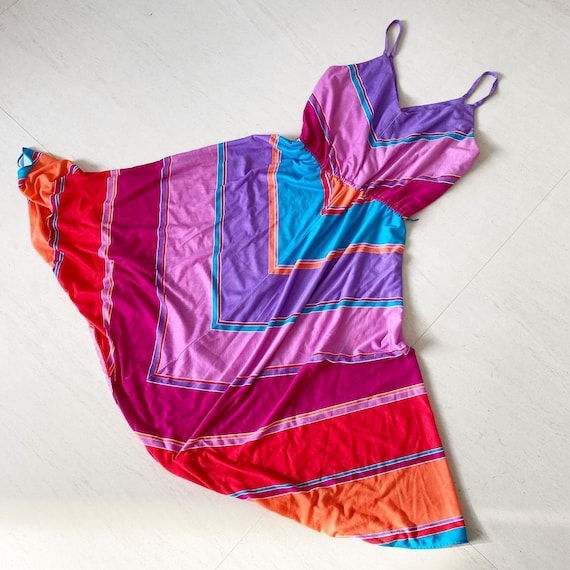 Pretty Rainbow Chevron Dress