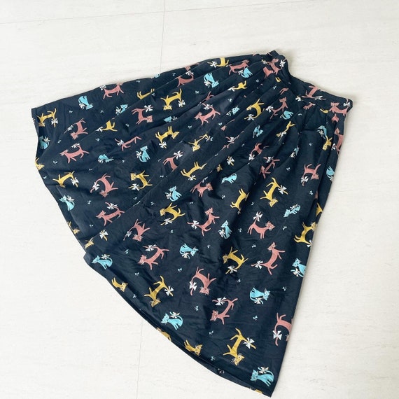 Adorable 50s Kitty Cat Novelty Print Skirt - image 2