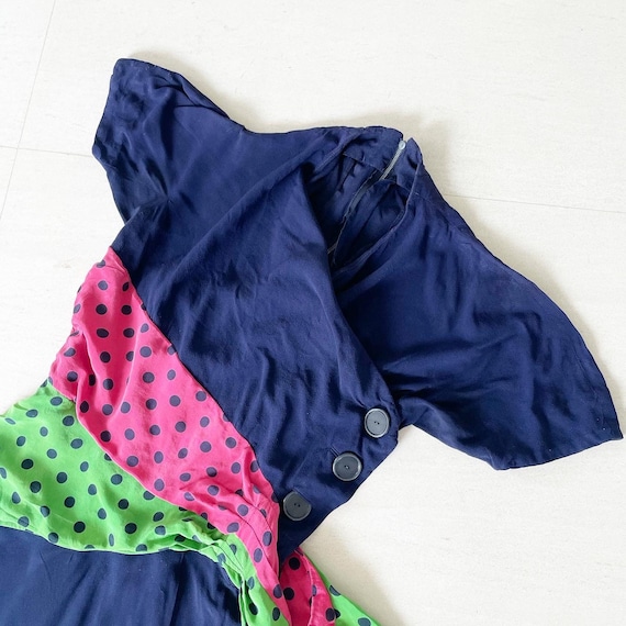 Pretty Watermelon Colored Statement Sash 40s Dress - image 2