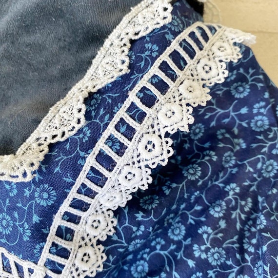 Stunning Blue Calico Gunne Sax Prairie Dress with… - image 7