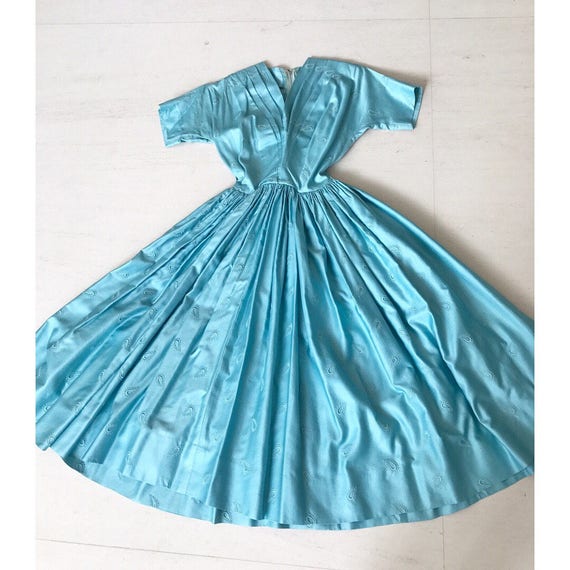 ice blue silk dress