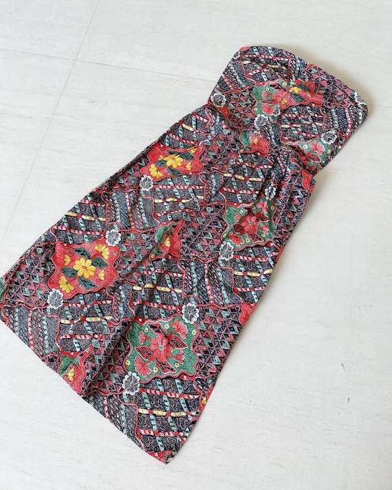 Gorgeous Batik Print 50s Wiggle Dress