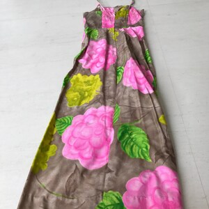 Beautiful 1950s/60s Hawaiian Maxi Floral Print Dress image 6