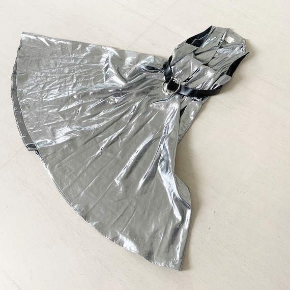 AmazIng Silver Lame 80s Full Circle Dress