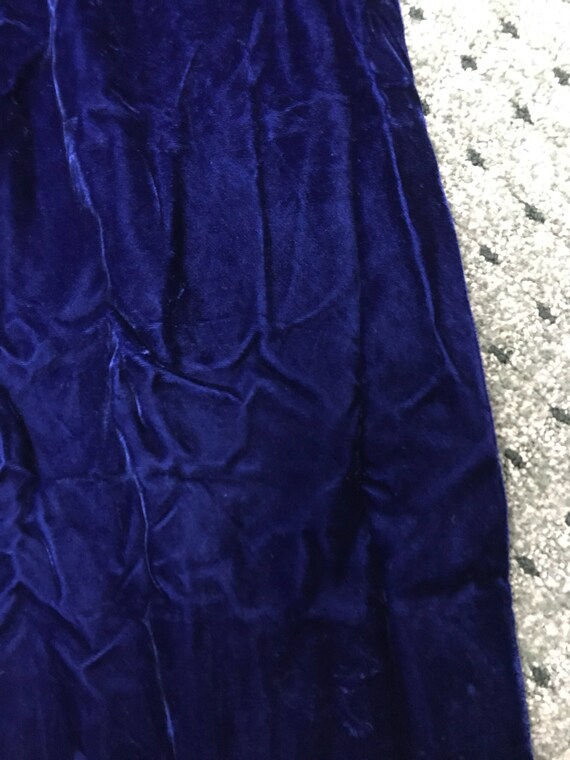 Lanz Royal Blue Velvet Dress with Detachable Lace… - image 6