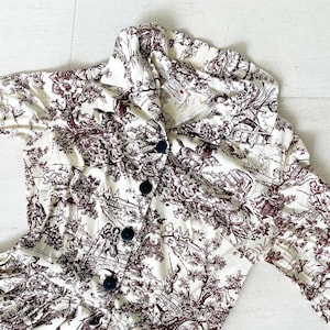 Maravilloso vestido estampado de toile de la novedad de la escena de la granja