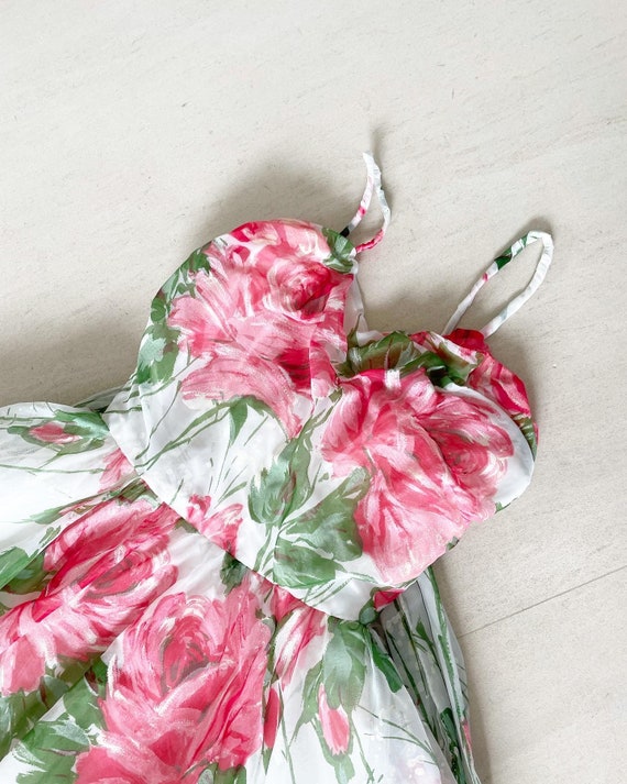 Beautiful 50s Emma Domb Rose Print Dress - image 4