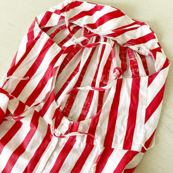 Striking Red and White Striped Sundress - image 5