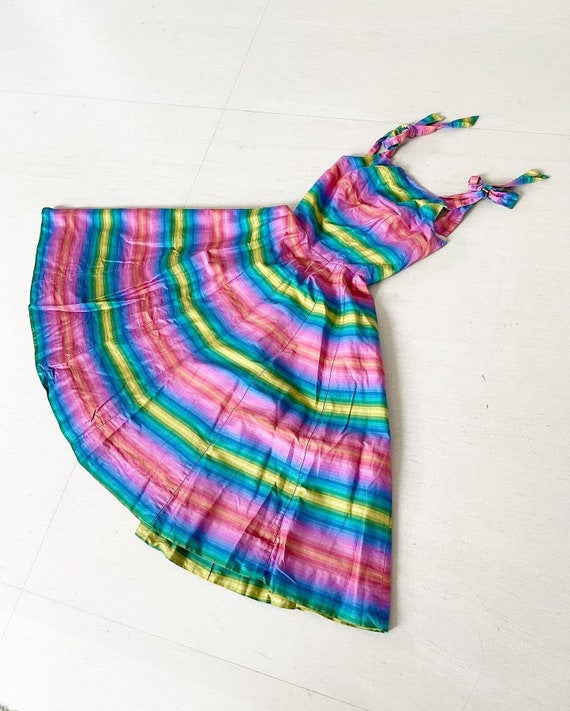 Pretty Rainbow Striped Pat Premo Sundress