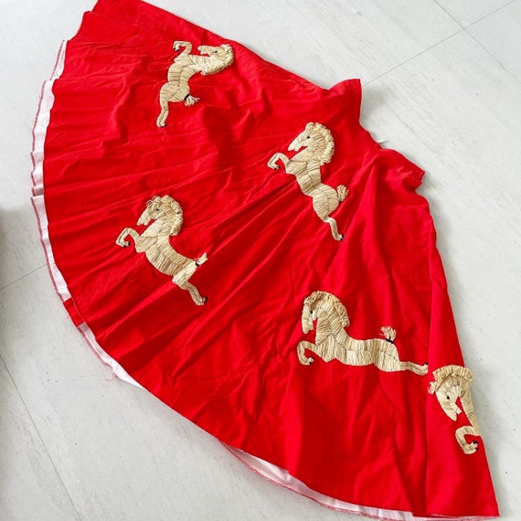 Rare Straw Horses Full Circle Skirt