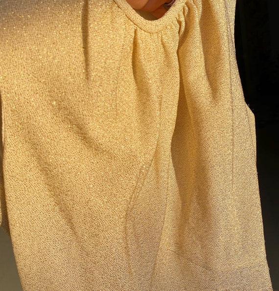 Gorgeous Champagne Gold Lame Maxi Dress - image 10