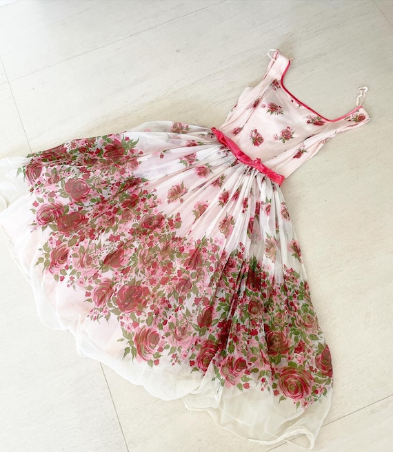 Pretty Rose Print Sundress - image 1