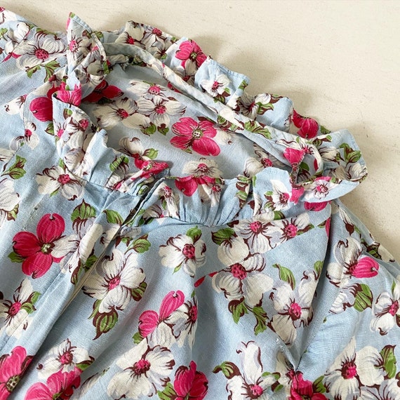 Lovely Cotton 40s Floral Half Front Zip House Dre… - image 3