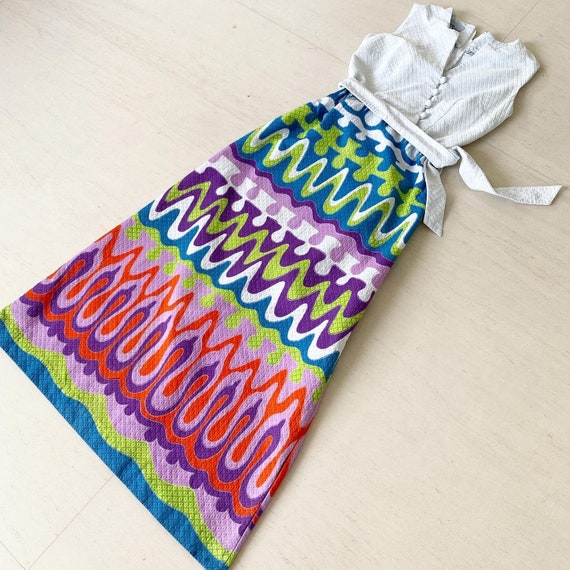 Rainbow Squiggles Tori Richard Maxi Dress