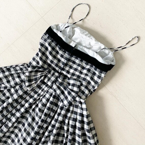 Classic 50s Black And White Checked Sundress - image 7