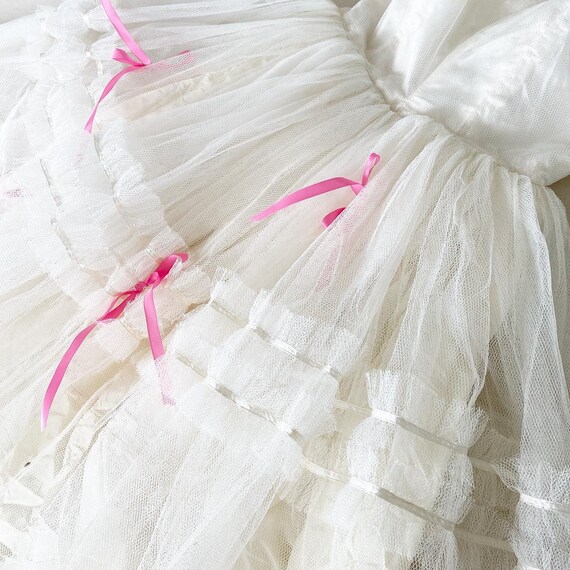 Pretty Pristine White Tulle Dress - image 5