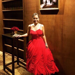 Traffic Stopping 50s Gres-like Draped Scarlett O'Hara Gown
