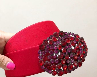 Blingy Rhinestone Buckle Red Belt