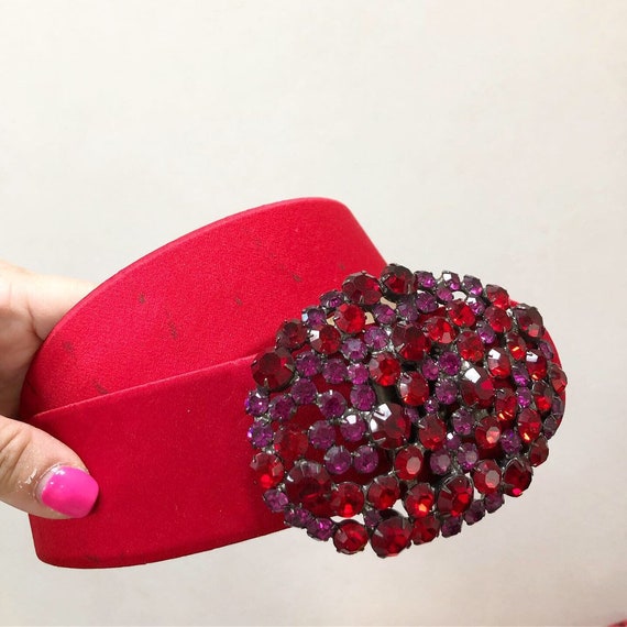 Blingy Rhinestone Buckle Red Belt