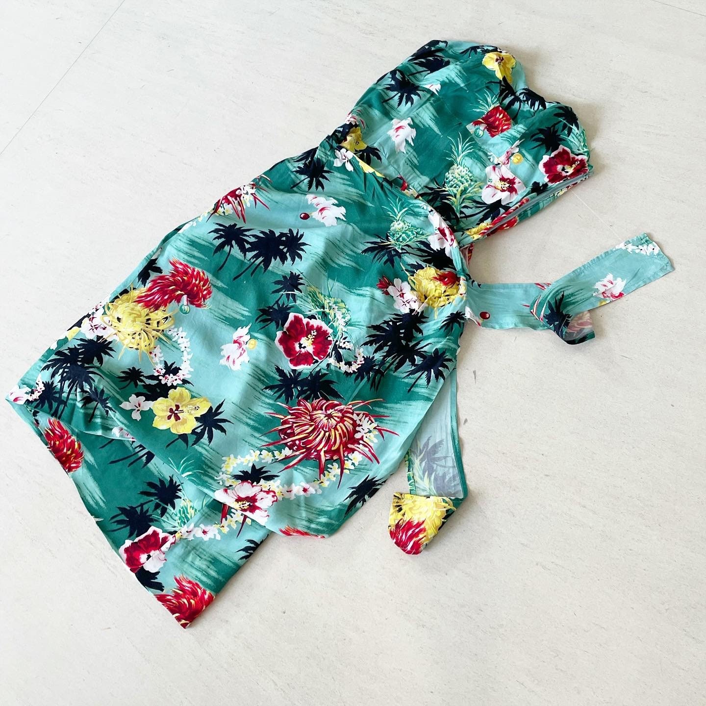 Gorgeous Floral Rayon Hawaiian Sarong Dress