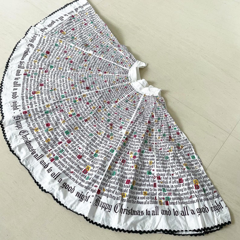 Incroyable jupe de cercle complet à imprimé de nouveauté de Noël des années 50 image 1