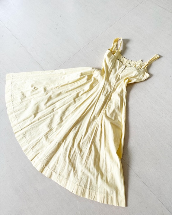 Summer Fresh Yellow Leaf Applique Shelf Bust Dress - image 5