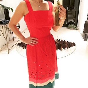 Super cute 1950s watermelon print dress