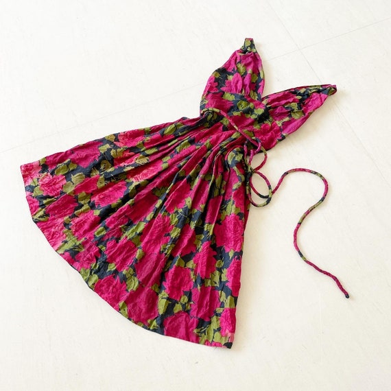 Amazing 1950s silk rose dress - image 1